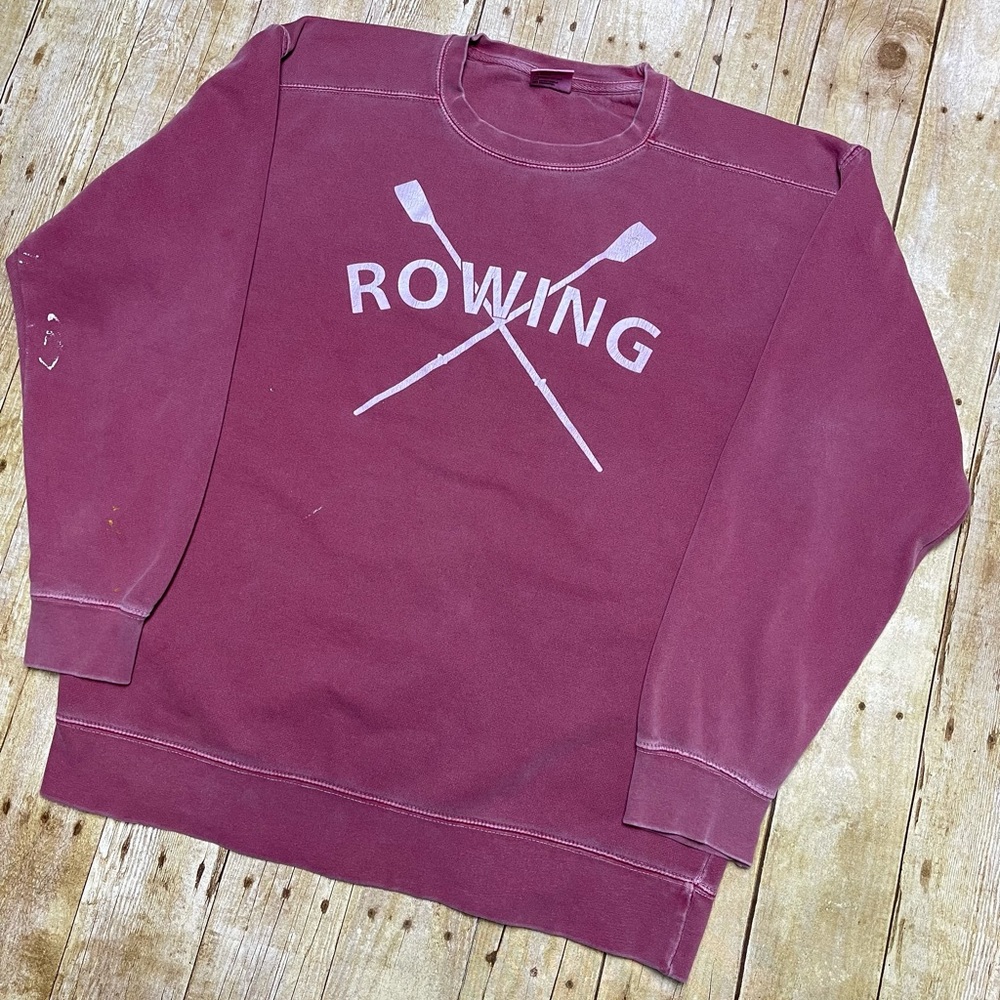 COMFORT COLORS purple long-sleeve crew neck Sweatshirt oversized distressed Y2K